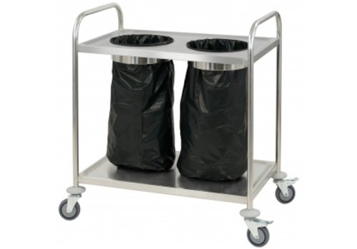  Casselin Chariot en acier inoxydable pour poubelle | L 845 x P 525 x H 940 mm 