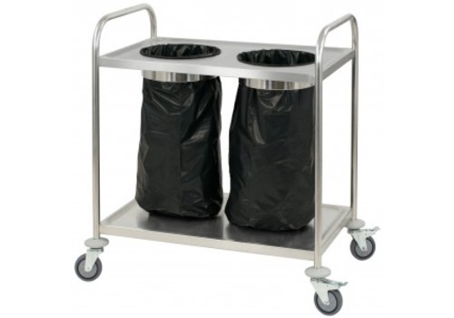  Casselin RVS trolley voor prullenbak | B 845 x D 525 x H 940 mm 