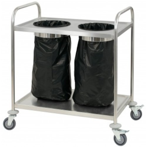  Casselin Stainless steel trolley for trash W 845 x D 525 x H 940 mm 