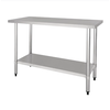 HorecaTraders Table de travail en acier inoxydable avec étagère inférieure | 90(h)x120(l)x60(l)cm