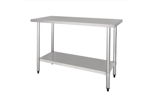  HorecaTraders Stainless steel work table with bottom | 90(h)x120(l)x60(w)cm 