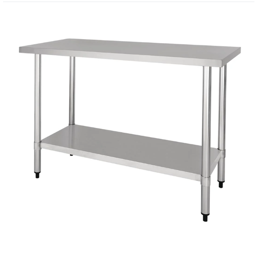  HorecaTraders Stainless steel work table with bottom | 90(h)x120(l)x60(w)cm 