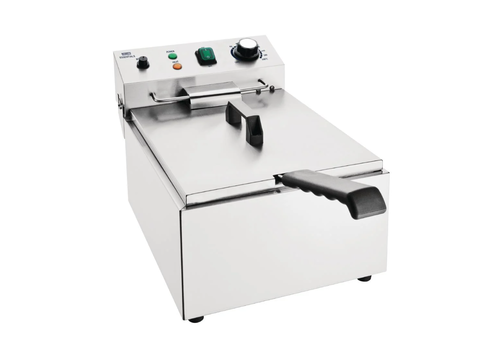  HorecaTraders Single electric fryer | Stainless steel | 26 (h) x 43 (w) x 26 (d) cm 