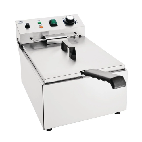  HorecaTraders Friteuse électrique simple | acier inoxydable | 26(h) x 43(l) x 26(p)cm 