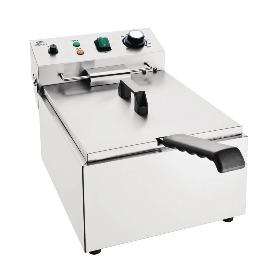 Friteuse électrique simple | acier inoxydable | 26(h) x 43(l) x 26(p)cm