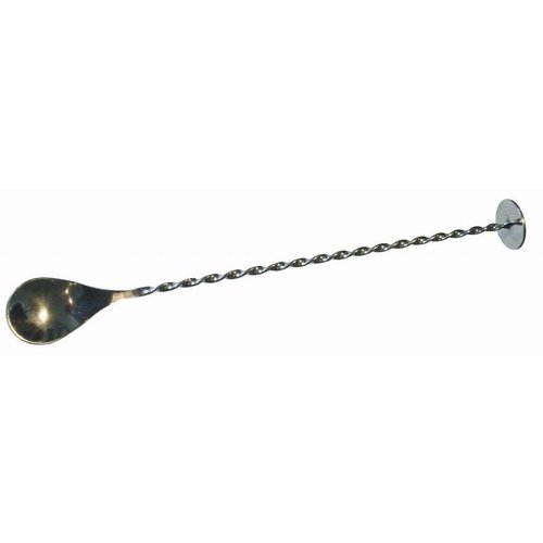  HorecaTraders Barlöffel mit Stößel | Edelstahl | 30 cm 