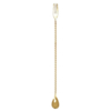 HorecaTraders Barlöffel mit Gabel | Verdreht | 30 cm | Gold