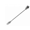 HorecaTraders Bar Spoon With Fork | Rotated | 40 cm | Stainless steel