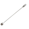 HorecaTraders Bar Spoon With Fork | Rotated | 50 cm | Stainless steel