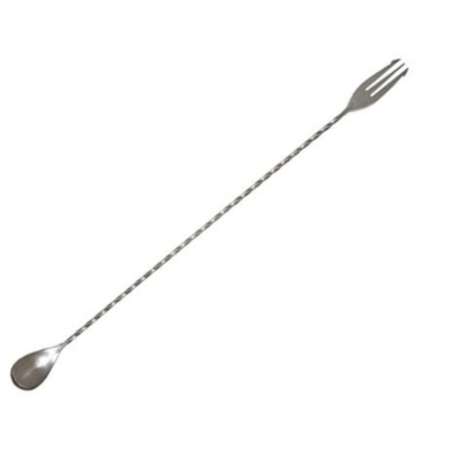Bar Spoon With Fork | Rotated | 50 cm | Stainless steel