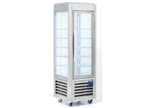  HorecaTraders Koelvitrine | RVS | 360 Liter | 5 Roosters 