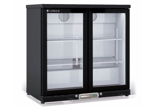  Coreco Stangenkühlung | 2 Glastüren | Schwarz | 93x52x(h)85 cm 