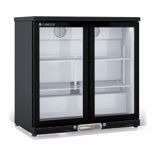  Coreco Stangenkühlung | 2 Glastüren | Schwarz | 93x52x(h)85 cm 