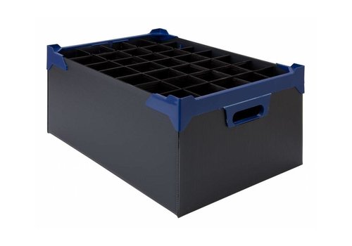  HorecaTraders Aufbewahrungsbox aus Glas | 35 Gläser | 500x345x200 mm | 5 Stück 
