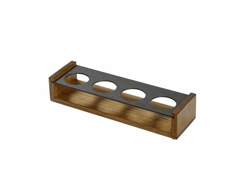  HorecaTraders Verkostungsdisplay | Holz/Kreidetafel | Für 4 Gläser 