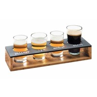 Tasting Display | Wood / Chalkboard | For 4 glasses