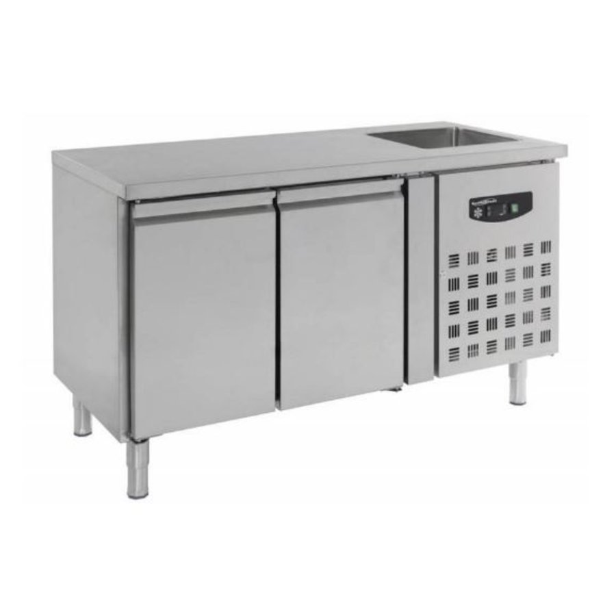 2-türige kühle Werkbank mit Spüle | 151 x 70 x 96