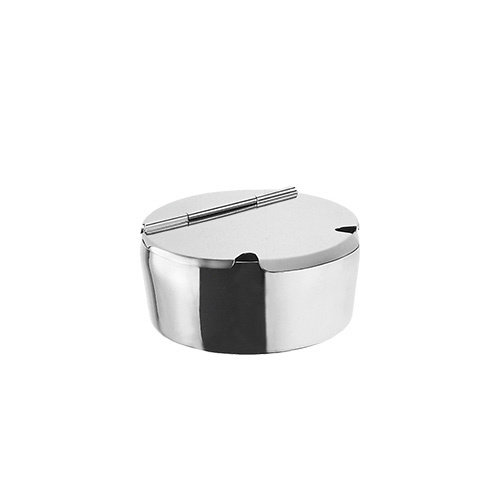  HorecaTraders Sugar bowl | 14cm diameter | Stainless steel 