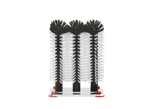  HorecaTraders Rinse brush set | aluminum base | 25 cm (Height) 