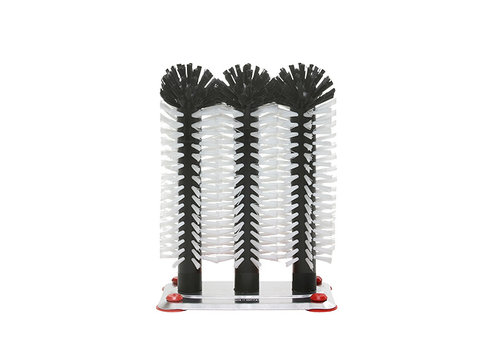  HorecaTraders Rinsing brush set | aluminum base | 25 cm (Height) 