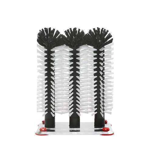  HorecaTraders Rinse brush set | aluminum base | 25 cm (Height) 