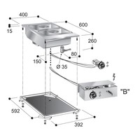 Inbouw bain-marie element | Gastronorm 1/1