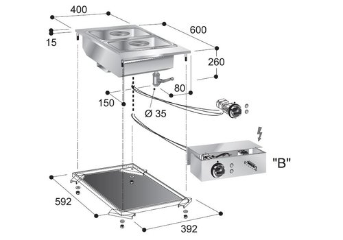  Combisteel Built-in bain-marie element | Gastronorm 1/1 