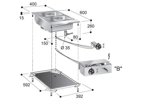  Combisteel Einbau-Bain-Marie-Element | Gastronorm 1/1 