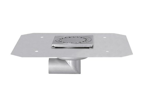  HorecaTraders Stainless Steel Floor Drain | 100x100 mm | Side Drain 40 mm 