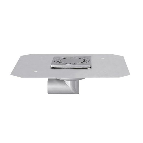  HorecaTraders Stainless Steel Floor Drain | 100x100 mm | Side Drain 40 mm 