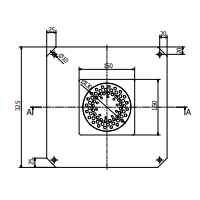 Stainless steel floor drain | 150x150 mm | Lateral drain 50 mm