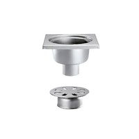 Stainless Steel Floor Drain | 200x200 mm | Vertical Drain 63 mm - Heavy Duty