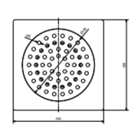 RVS Vloerafvoerput | 200x200 mm | Verticale Afvoer 63 mm - Zware Lasten