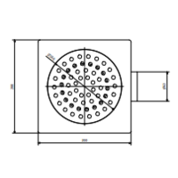 RVS Vloerafvoerput | 200x200 mm | Zijdelingse Afvoer 63 mm - Zware Lasten