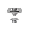 HorecaTraders Bodenablauf aus Edelstahl | 200x200 mm | Teleskop-Ablaufgarnitur 63 mm – Heavy Duty
