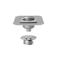 Bodenablauf aus Edelstahl | 200x200 mm | Teleskop-Ablaufgarnitur 63 mm – Heavy Duty