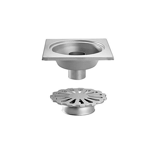  HorecaTraders Siphon de sol en acier inoxydable | 300x300 mm | Drain vertical 100 mm 
