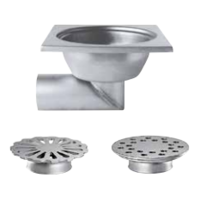 Stainless steel floor drain | 300x300 mm | Lateral drain 100 mm