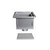 HorecaTraders Bodenablauf aus Edelstahl | 300x300 mm | Vertikaler Ablauf 125 mm