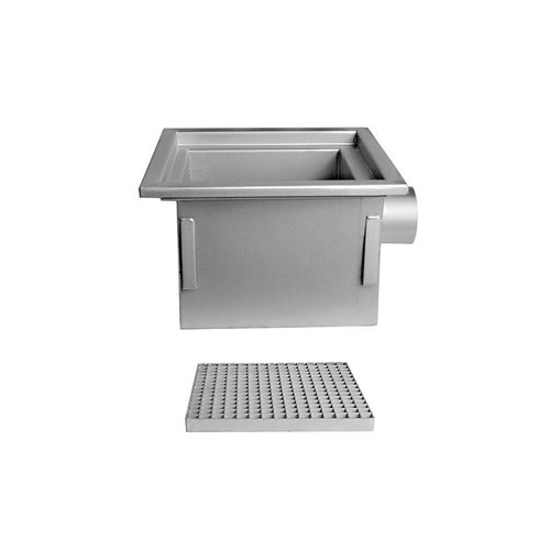  HorecaTraders Stainless steel floor drain | 300x300 mm | Side Drain 125 mm 