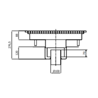 RVS Vloerafvoerput | 600x600 mm | Verticale Afvoer 100 mm