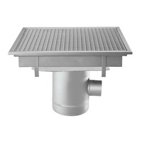 Siphon de sol en acier inoxydable | 600x600 mm | Drain latéral 100 mm
