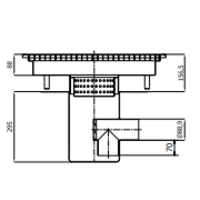 RVS Vloerafvoerput | 600x600 mm | Zijdelingse Afvoer 100 mm