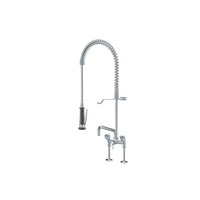 Douche de pré-rinçage avec robinet intermédiaire | Double trou | Élevé | Modèle de table