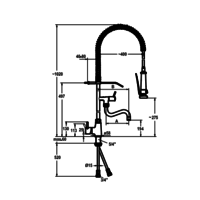 Pre-rinse shower with Intermediate tap | Single hole | Tabletop model