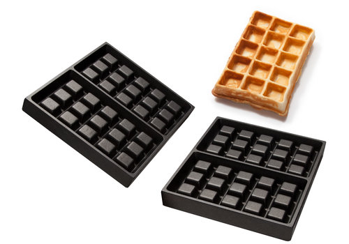  HorecaTraders Plaques de cuisson pour gaufres de Bruxelles | Aluminium avec revêtement antiadhésif 