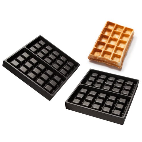  HorecaTraders Plaques de cuisson pour gaufres de Bruxelles | Aluminium avec revêtement antiadhésif 
