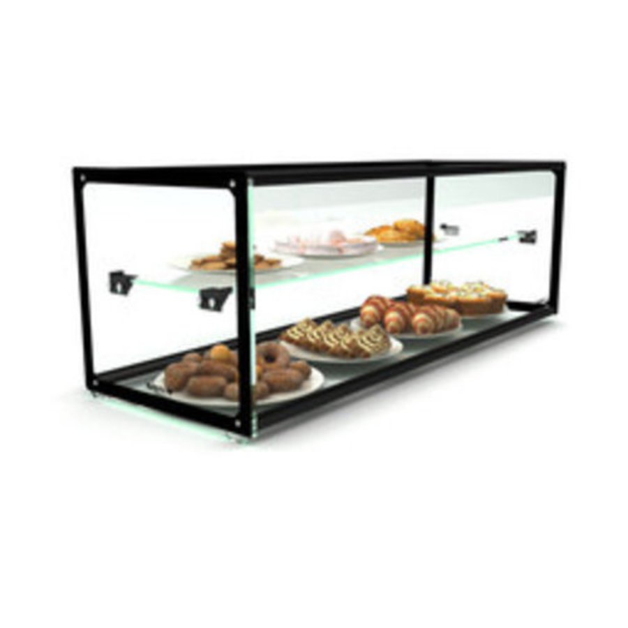 Vitrine neutre avec 1 étagère | Disponible en 8 tailles | Éclairage LED | verre trempé