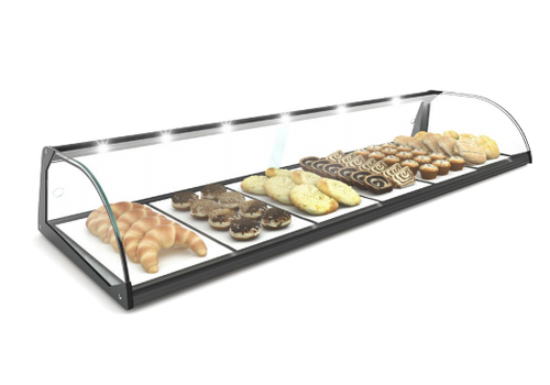  HorecaTraders Neutral display case | Available in 4 sizes | Tempered glass | LED-lighting 