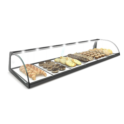  HorecaTraders Neutral display case | Available in 4 sizes | Tempered glass | LED-lighting 